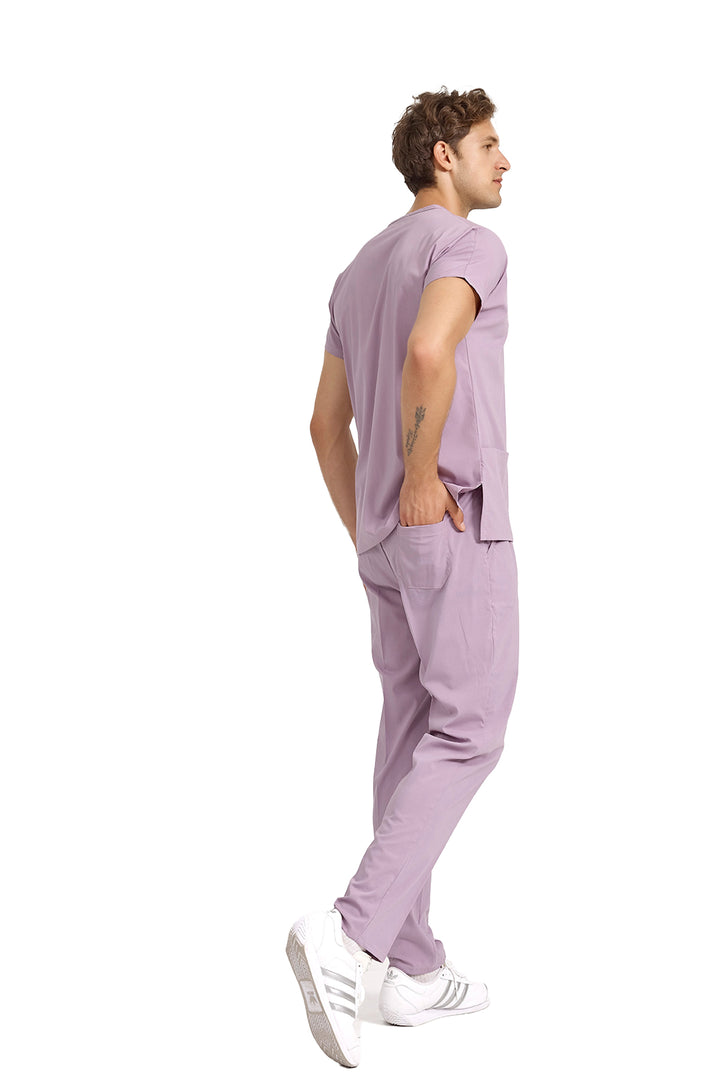 Lila Likralı Doktor Ve Hemşire Forması Unisex Cerrahi Takım
