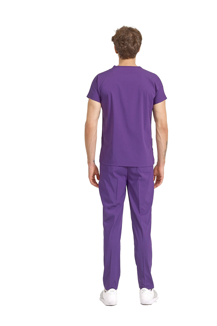 Koyu Mor Likralı Doktor Ve Hemşire Forması Unisex Cerrahi Takım