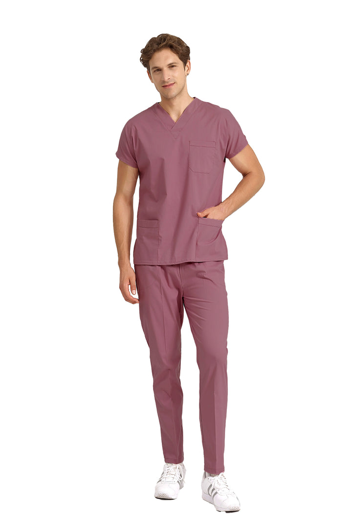 Gül kurusu Likralı Doktor Ve Hemşire Forması Unisex Cerrahi Takım