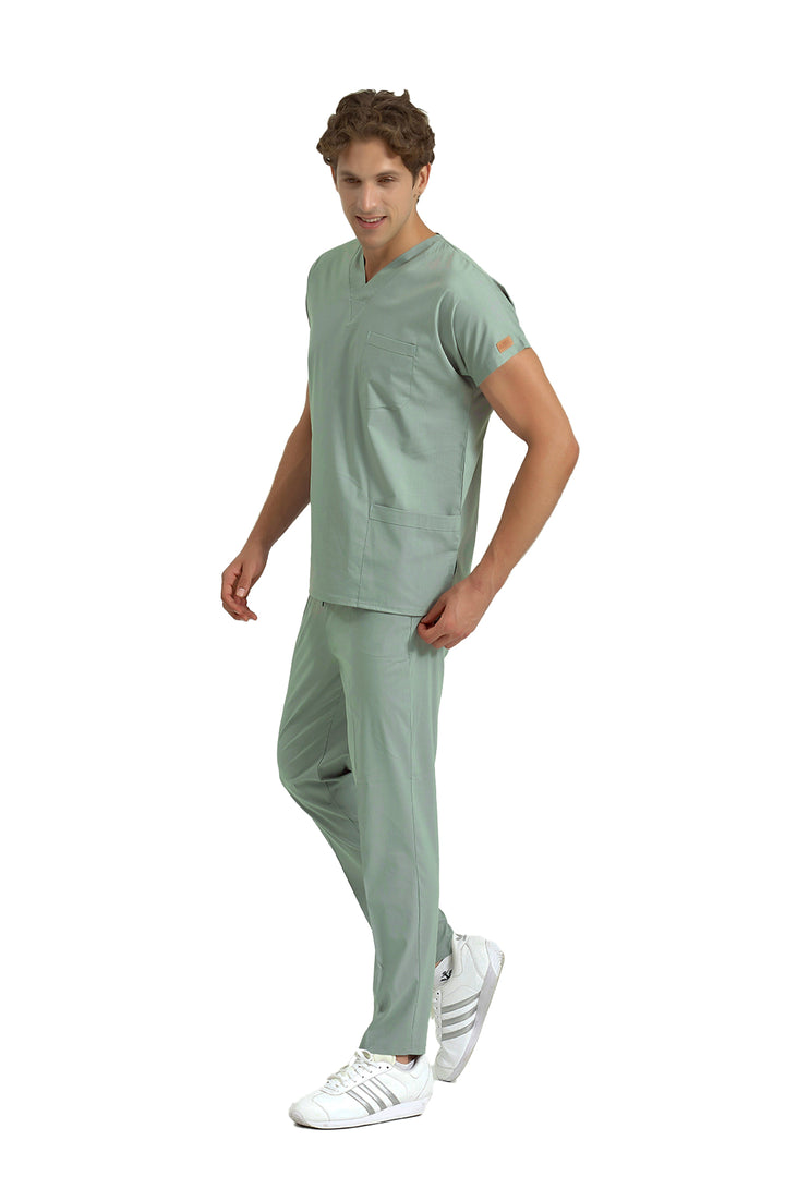 Küf Yeşili Likralı Doktor Ve Hemşire Forması Unisex Cerrahi Takım