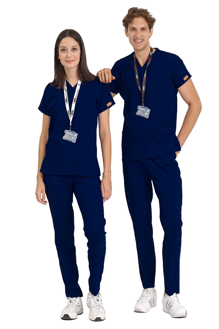 Parlement Likralı Doktor Ve Hemşire Forması Unisex Cerrahi Takım