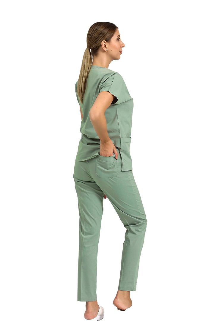 Küf Yeşili Likralı Doktor Ve Hemşire Forması Unisex Cerrahi Takım