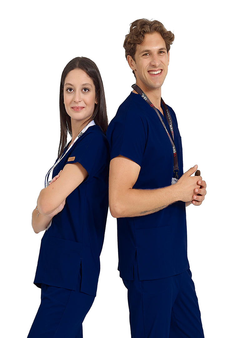 Parlement Likralı Doktor Ve Hemşire Forması Unisex Cerrahi Takım