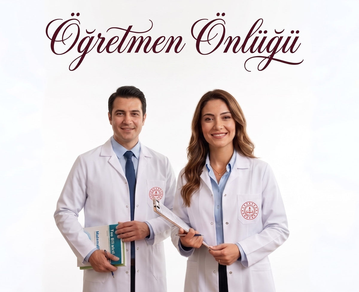 MEB logolu kadın ve erkek beyaz öğretmen önlüğü modelleri - Toptan ve perakende satış