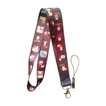 Resmi Galeri görüntüleyiciye yükleyin, Kırmızı Beyaz Figür Desenli Boyun Askı ipi Ve Telefon Askısı (Kartlık Ücretsiz)