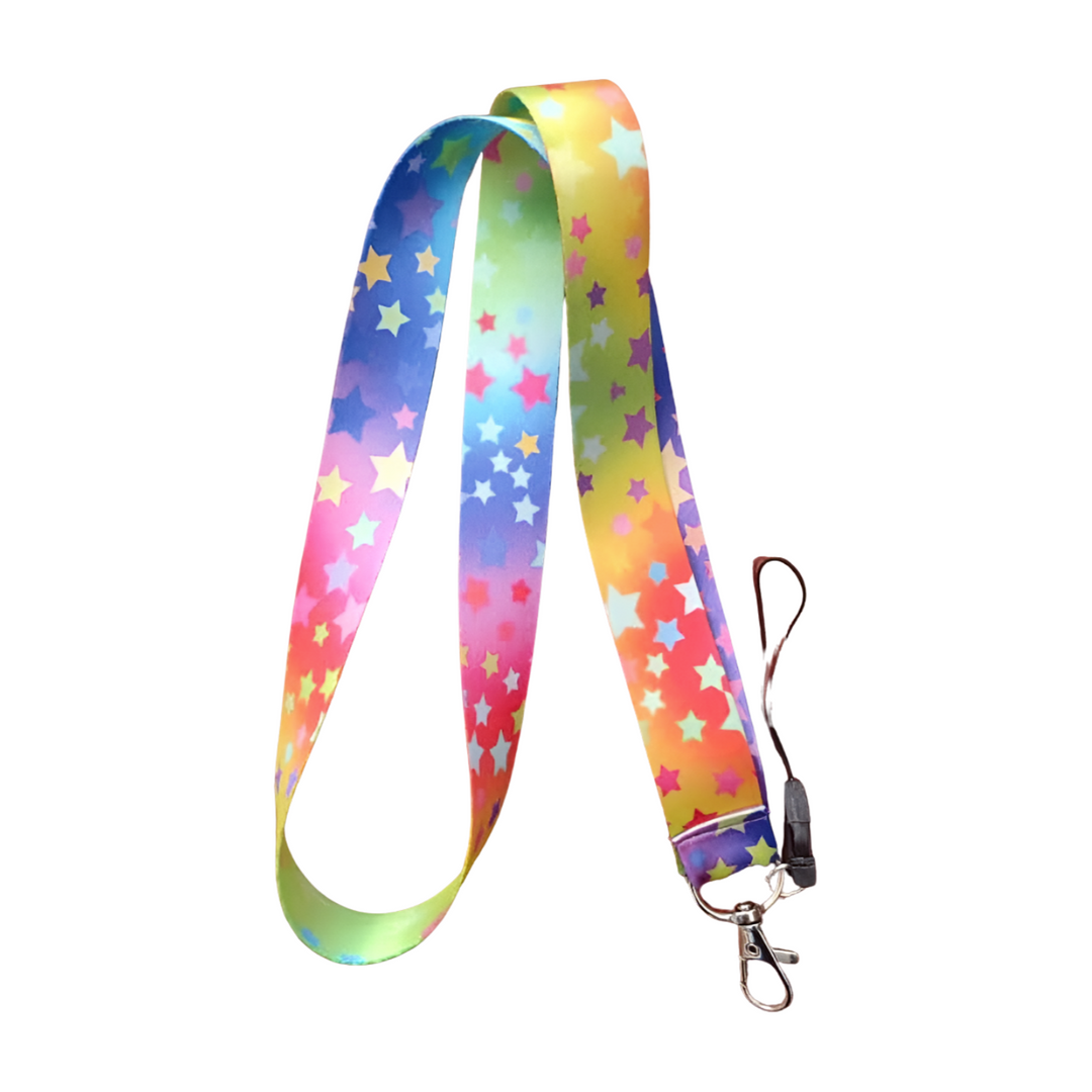 Renkli Yıldız Boyun Askı ipi Ve Telefon Askısı (Kartlık Ücretsiz)