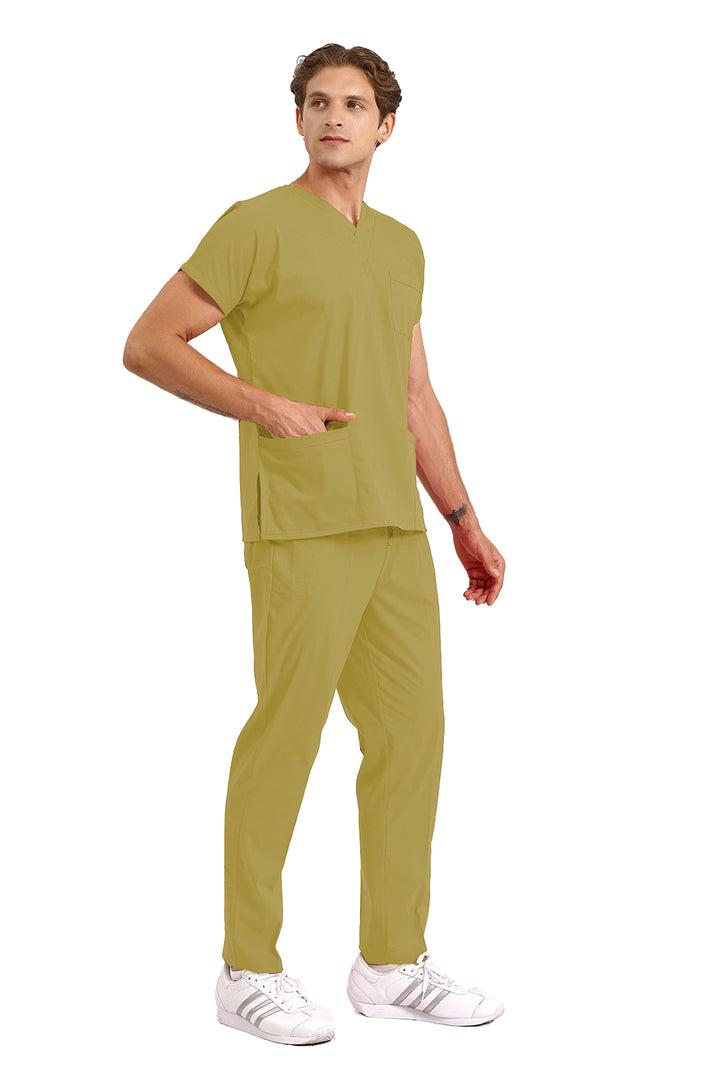 Fıstık Yeşili Likralı Doktor Ve Hemşire Forması Unisex Cerrahi Takım