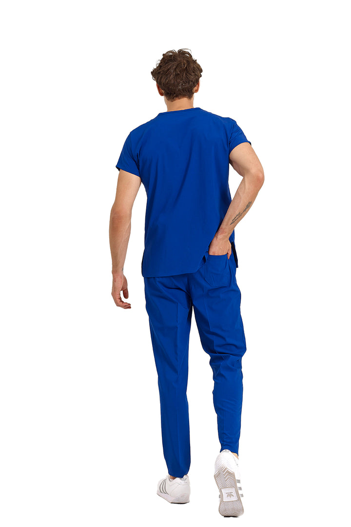 Gece Mavisi Likralı Doktor Ve Hemşire Forması Unisex Cerrahi Takım