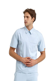 MEDİMEN Tek Üst Reglan Kol Gizli Fermuarlı Gömlek Yaka Doktor/Hemşire Cerrahi Forması Bebe Mavisi