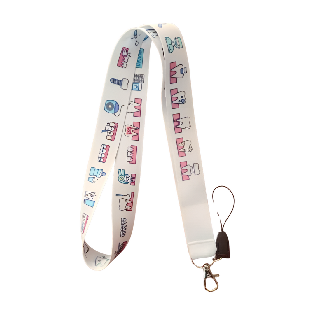 Beyaz Hastane Diş Doktoru Boyun Askı ipi Ve Telefon Askısı (Kartlık Ücretsiz)