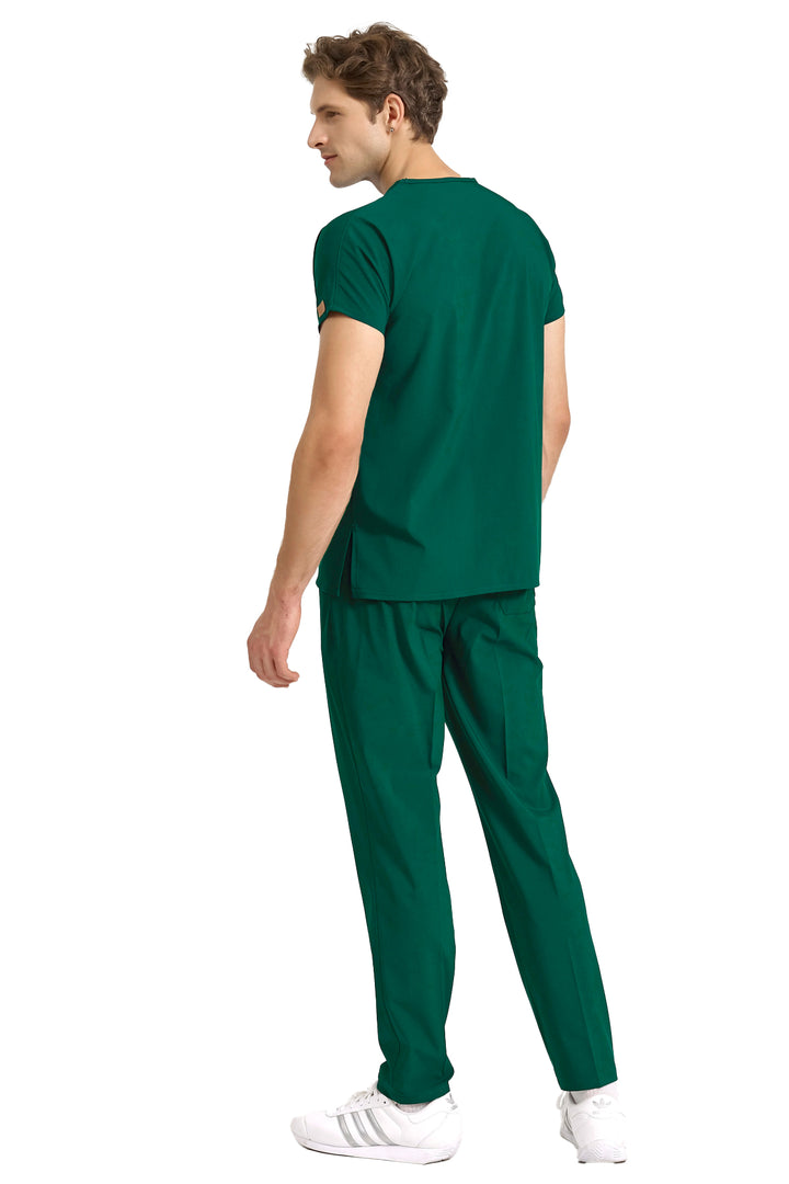 Avcı Yeşili Likralı Doktor Ve Hemşire Forması Unisex Cerrahi Takım