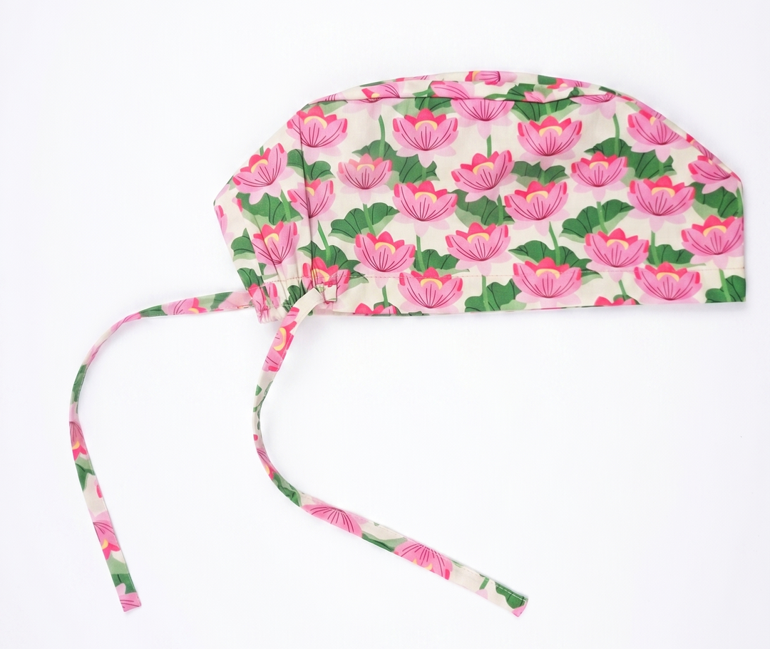 Pembe Lotus Desenli Medikal Bone | Cerrahi Bone - Ankara Üniforma
