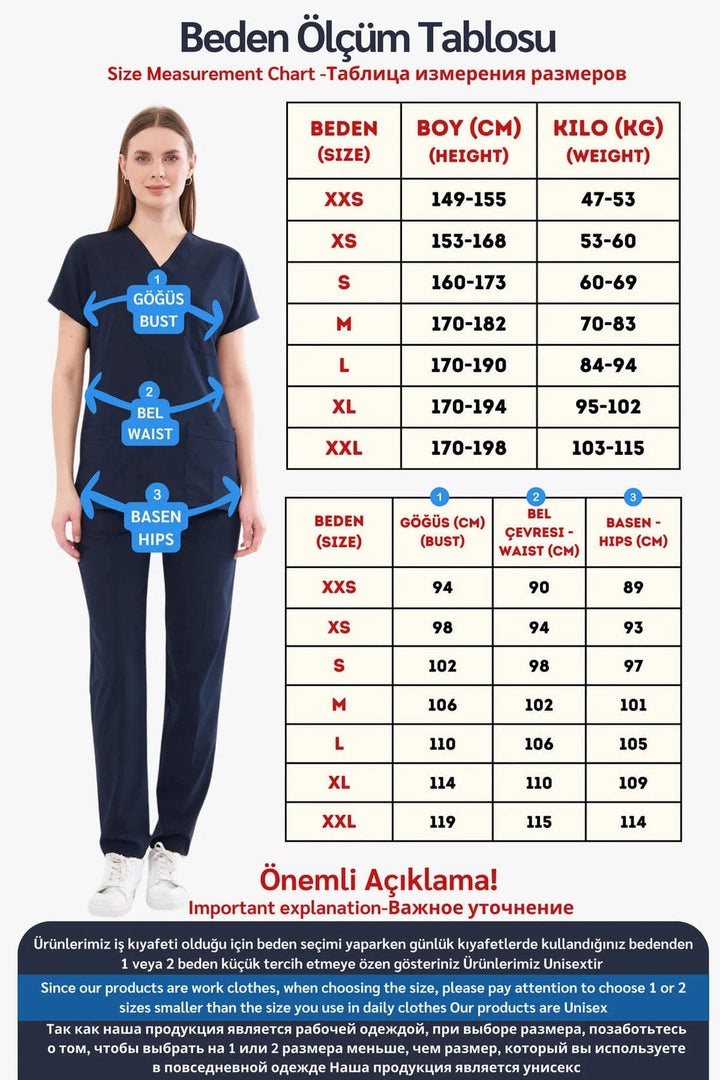 Patriot Blue Hemşire Forması Takımı | Sağlık Bakanlığı Uyumlu Likralı Medikal Forma