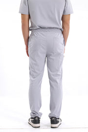 Medimen Tek Alt Özel Cep ve Dikişli Likralı Erkek Cerrahi Pantolon Gri