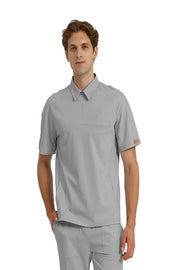 MEDİMEN Tek Üst Reglan Kol Gizli Fermuarlı Gömlek Yaka Doktor/Hemşire Cerrahi Forması Gri